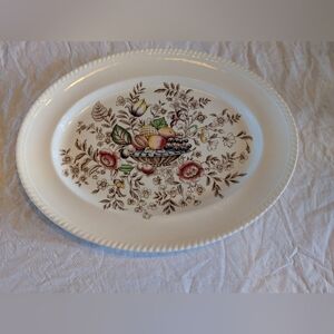 2/30$ Johnson Brothers Cream Pamona Design Oval Platter